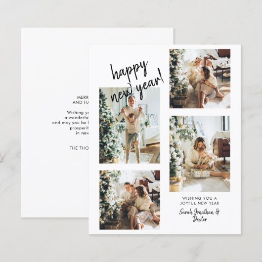 BUDGETモダン Brush Script 4 Photo Happy Newyear (正面/裏面)