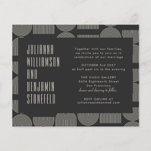 Budgetモダン Geometric Black Arch Lines 結婚's (正面)