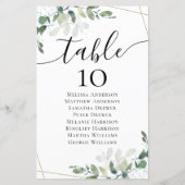 BUDGETユーカリ結婚のテーブル席表 (裏面)