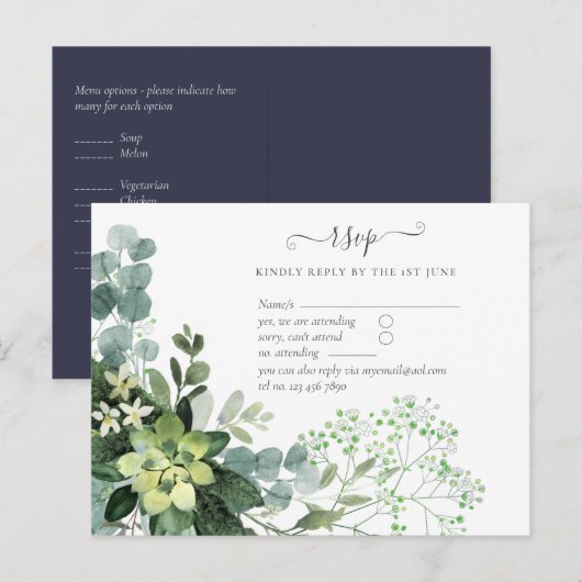 BUDGETユーカリ結婚植樹の葉 ポストカード (正面/裏面)