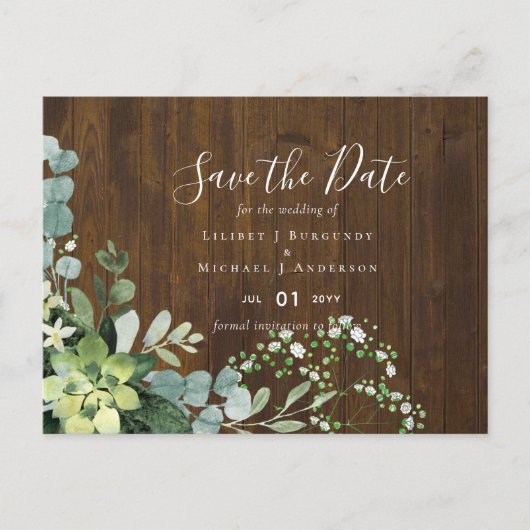 BUDGETユーカリ結婚植樹の葉 ポストカード (正面)
