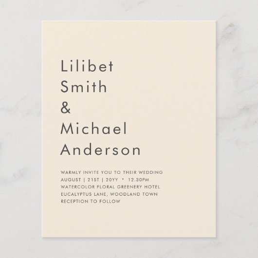 BUDGETライトベージュモノクロ結婚ーズ チラシ (正面)