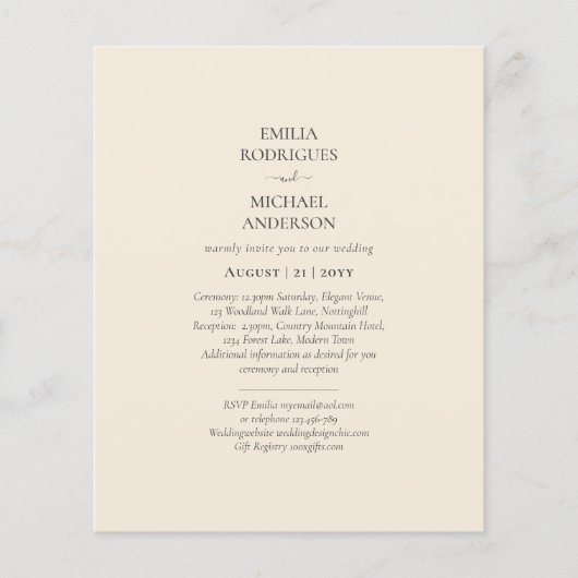 BUDGETライトベージュモノクロ結婚ーズ チラシ (正面)