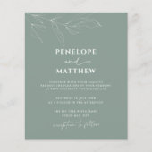 BUDGETラインアートフォージングセージ結婚式招待状 チラシ (正面)