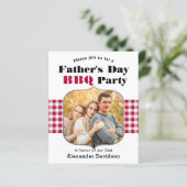 BUDGETレッドプレイド写真父の日BBQ招待状 (スタンド正面)