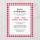 BUDGETレッドプレイド写真父の日BBQ招待状 (裏面)