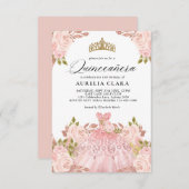 BUDGETロセゴルドピンクドレスフローラ15thキンセアニラ ノートカード (正面/裏面)