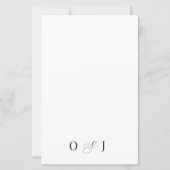 BUDGETロマンチックなスクリプト白黒結婚イニシャル (裏面)