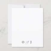 BUDGETロマンチックなスクリプト白黒結婚イニシャル (裏面)