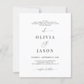 BUDGETロマンチックなスクリプト白黒結婚イニシャル (正面)