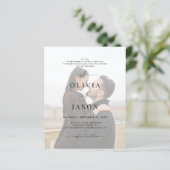 BUDGETロマンチックなスクリプト白黒結婚写真 (スタンド正面)