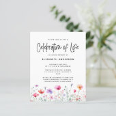 BUDGETワイルドフラワーお祝いのライフ招待状 (スタンド正面)