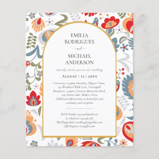 BUDGET両面バイリンガル結婚フォークアート チラシ (正面)