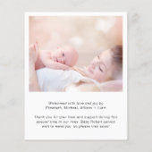 Budget写真ありがとうご出産のお知らせ (裏面)