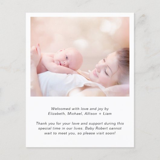 Budget写真ありがとうご出産のお知らせ (裏面)