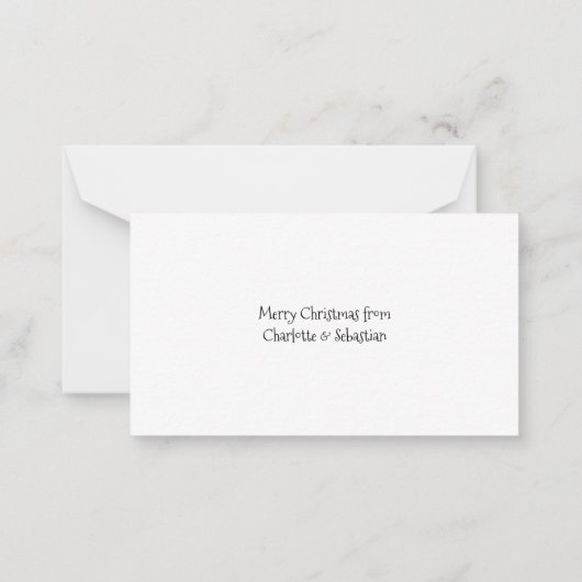 BUDGET写真おもしろいのクリパーソナライズされたスマス ノートカード (裏面)