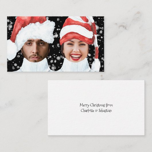 BUDGET写真おもしろいのクリパーソナライズされたスマス ノートカード (正面/裏面)