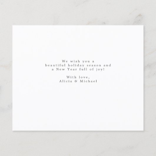 Budget写真の新婚クリスマスホリデーカード (裏面)