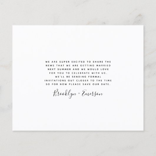 BUDGET写真ウェディング日付カードを保存 (裏面)