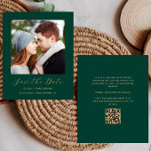 Budget写真エメラルドグリーン金ゴールドQR日付の保存