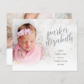 Budget写真エレガントコラージュの誕生のお知らせ (正面/裏面)