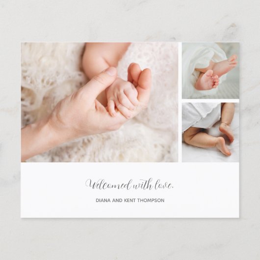 Budget写真エレガントコラージュの誕生のお知らせ (裏面)