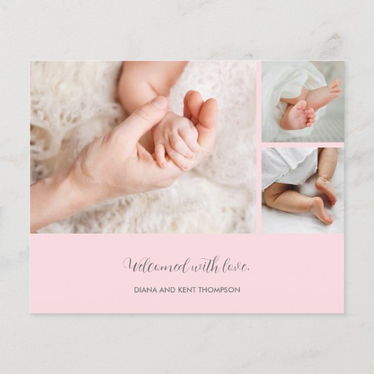 Budget写真エレガントコラージュの誕生のお知らせ (裏面)