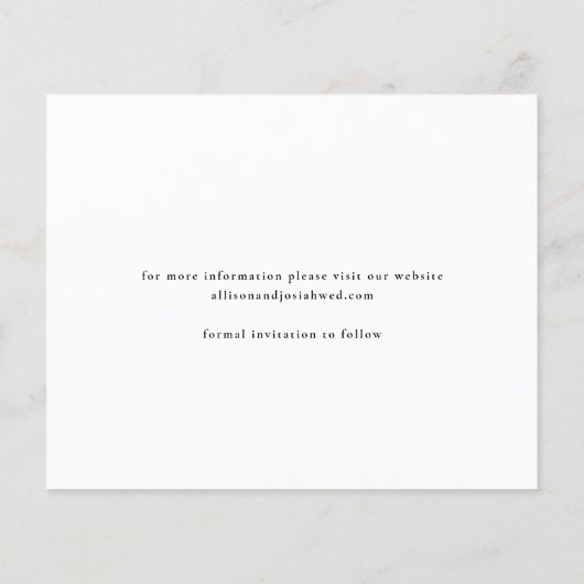 Budget写真エレガント結婚式の日付の保存 (裏面)