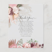 BUDGET写真サンキューカードパンパスグラス結婚ズ (正面)