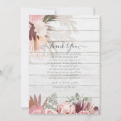 BUDGET写真サンキューカードパンパスグラス結婚ズ (正面)