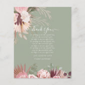 BUDGET写真サンキューカードパンパスグラス結婚ズ (正面)