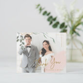 BUDGET写真サンキューカード – 格安モダンシンプル (スタンド正面)