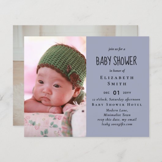 BUDGET写真ベビーシャワー告知ありがとう (正面/裏面)