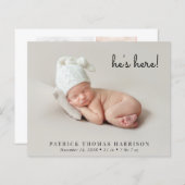 Budget写真ミニマルコラージュの誕生のお知らせ (正面/裏面)