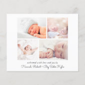 Budget写真ミニマルコラージュの誕生のお知らせ (裏面)