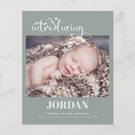 Budget写真モダンコラージュの誕生のお知らせ (正面)