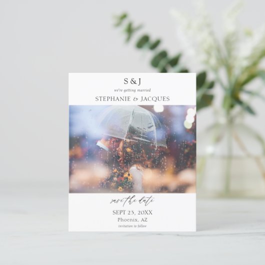 Budget写真モダンMonogram日付の保存 (スタンド正面)