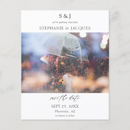 Budget写真モダンMonogram日付の保存 (正面)