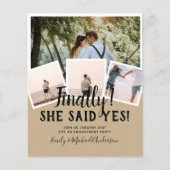 BUDGET写真婚約した結婚式の招待 (正面)