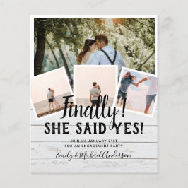 BUDGET写真婚約した結婚式の招待 チラシ