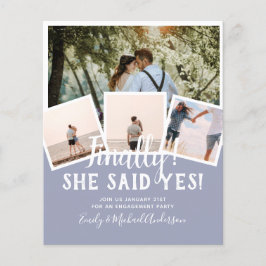 BUDGET写真婚約した結婚式の招待 チラシ