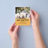 BUDGET写真婚約した結婚式の招待 チラシ (手)