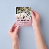 BUDGET写真婚約した結婚式の招待 チラシ (手)