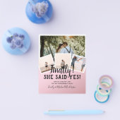 BUDGET写真婚約した結婚式の招待 チラシ (シングル)