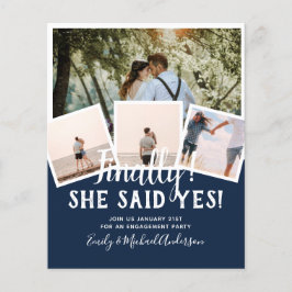 BUDGET写真婚約した結婚式の招待 チラシ