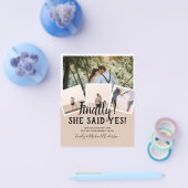 BUDGET写真婚約した結婚式の招待 チラシ (シングル)