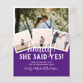 BUDGET写真婚約した結婚式の招待 チラシ