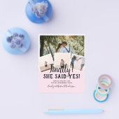 BUDGET写真婚約した結婚式の招待 チラシ (シングル)