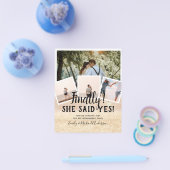 BUDGET写真婚約した結婚式の招待 チラシ (シングル)