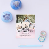 BUDGET写真婚約した結婚式の招待 チラシ (シングル)